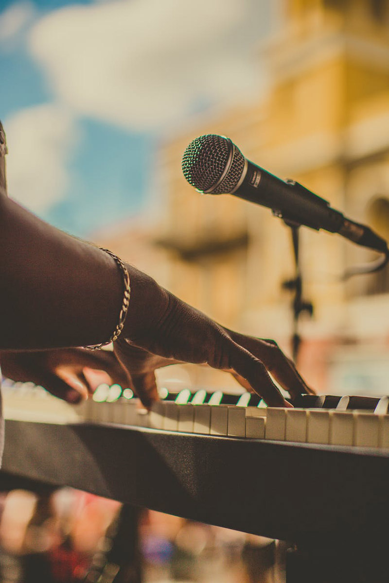 person playing the piano